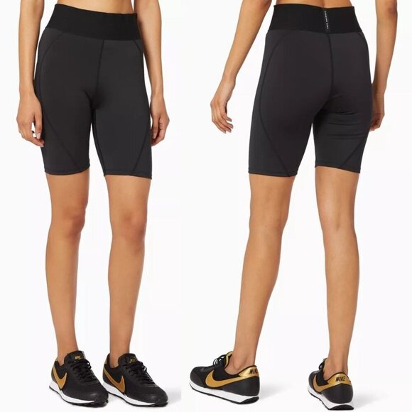 Good American Shorts Women Small Black Icon Core Bike Shorts Athletic Athleisure - Picture 1 of 9